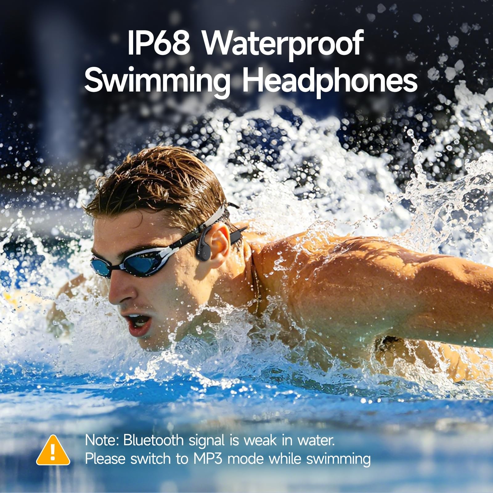 Swimming Headphones Underwater,IP68 Waterproof Headphones