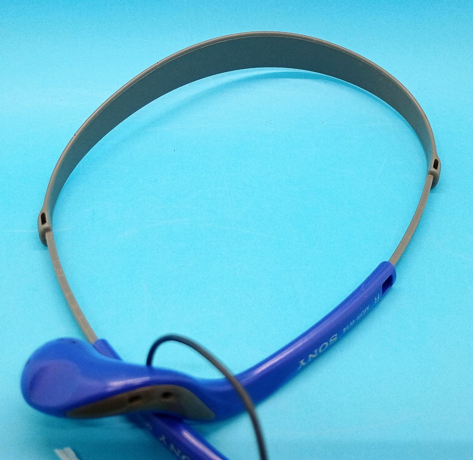 Vintage Sony MDR-W14 Blue Purple Indigo Headphones for Walkman Tested Working