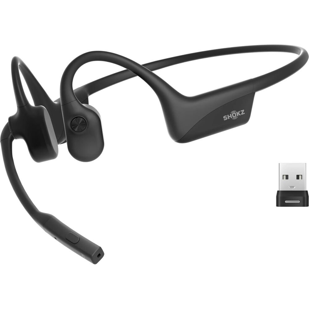 Shokz OpenComm2 UC Bone Conduction Open-Ear USB-A Wireless Headphones – Black