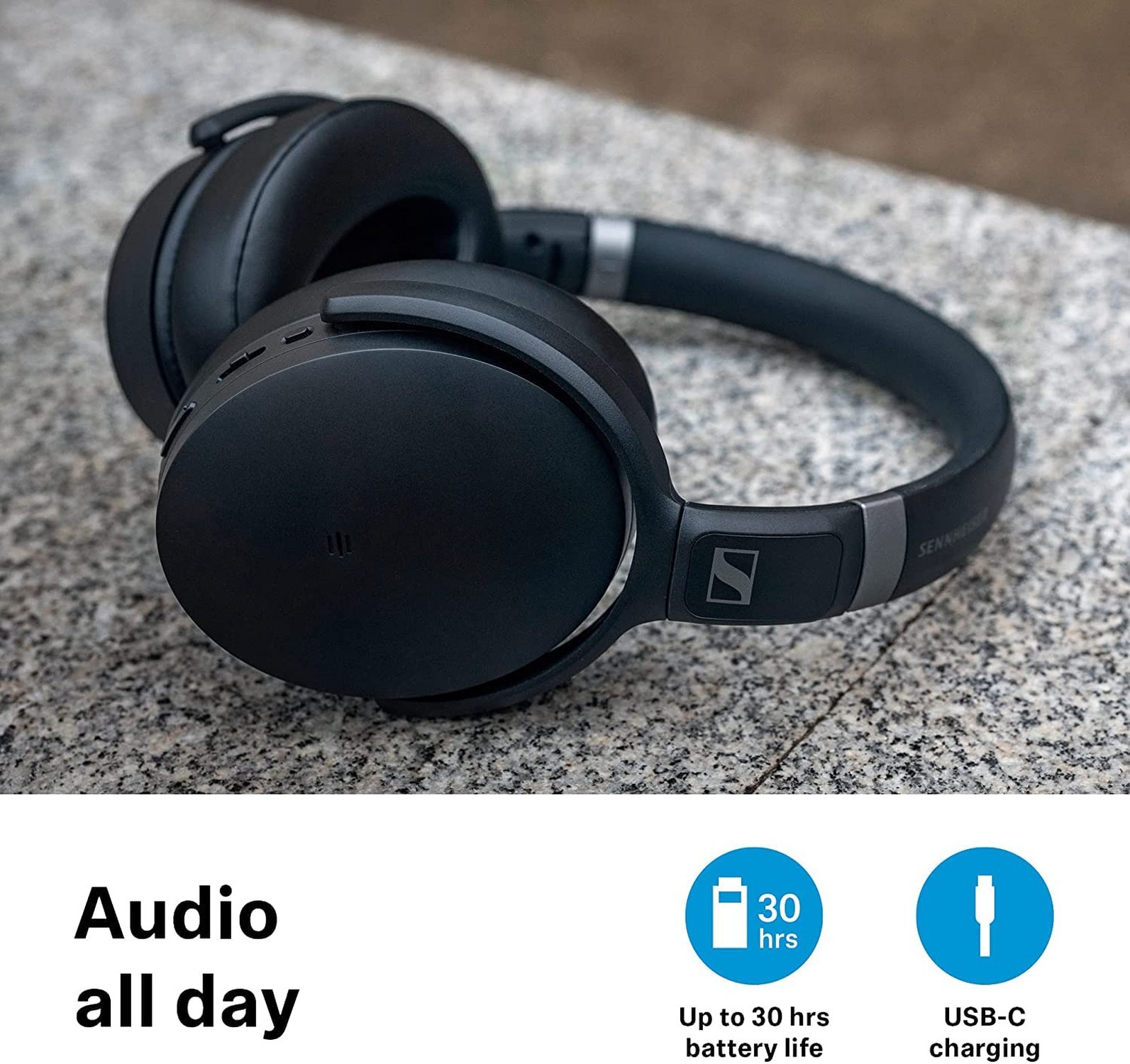 Sennheiser HD 450SE Bluetooth 5.0 Wireless Headphone with Alexa Built-in – Ac…