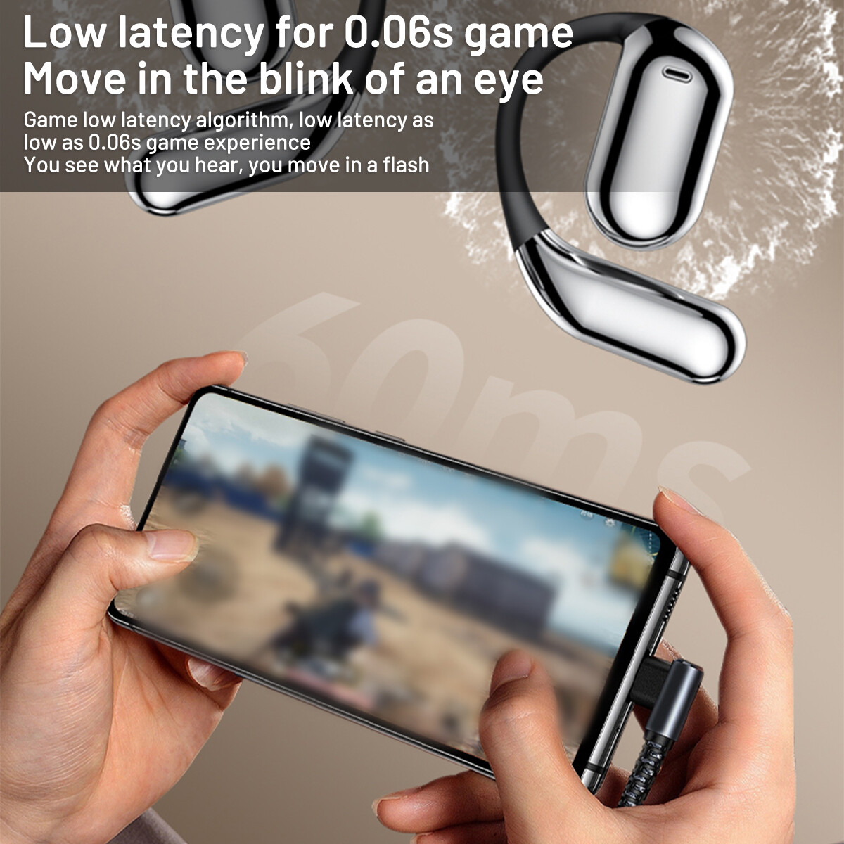 OWS Earbuds Xp2 True Wireless Open Noise Cancelling Earphones 5.4 Touch Screen