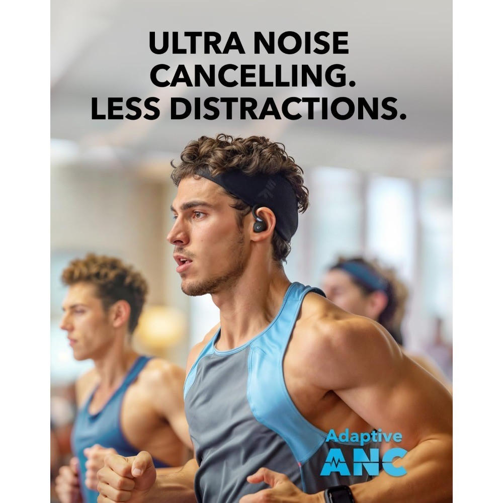 True Wireless Workout Earbuds with Rotatable Ear Hooks, Active Noise Cancelling,