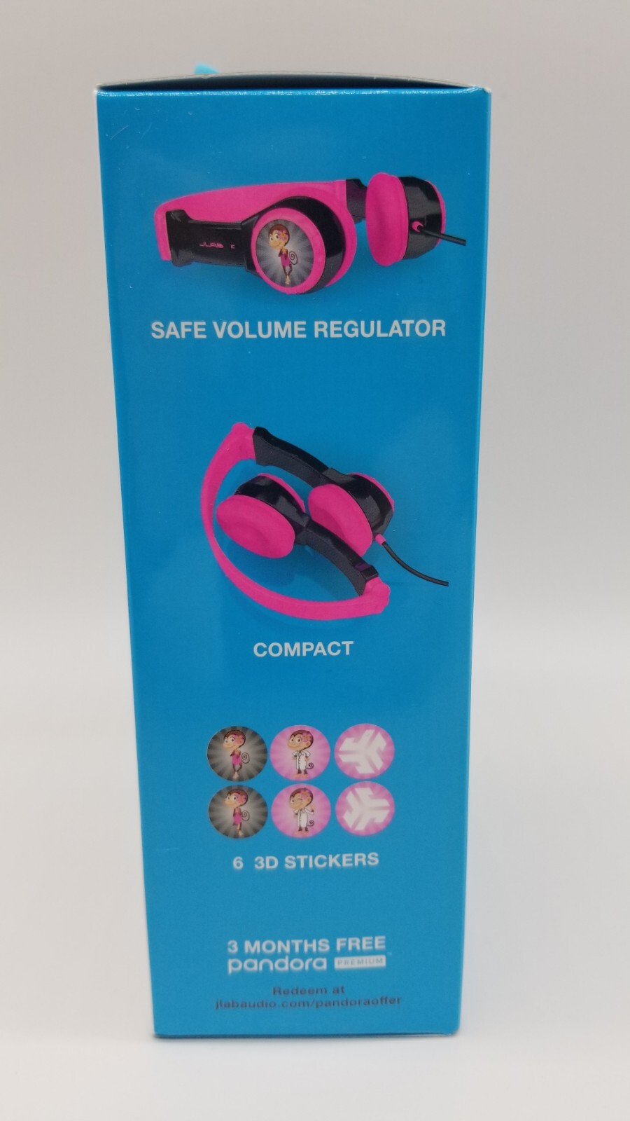 JLAB JBuddies Kids Folding On Ears Padded Volume Limiting Wired Headphones Pink
