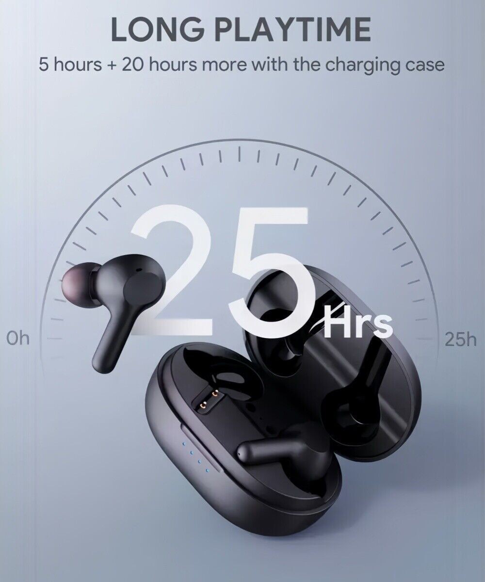 True Wireless Earbuds Hi-Fi Stereo Bluetooth 5 Headphones IPX5 Water Resistance