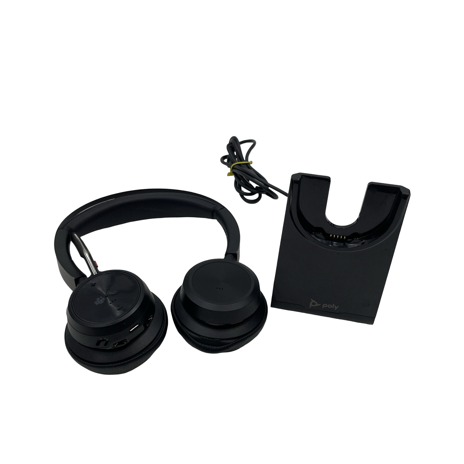 Poly Voyager Focus 2 On-Ear Stereo Headset Black Bluetooth Adjustable Headband