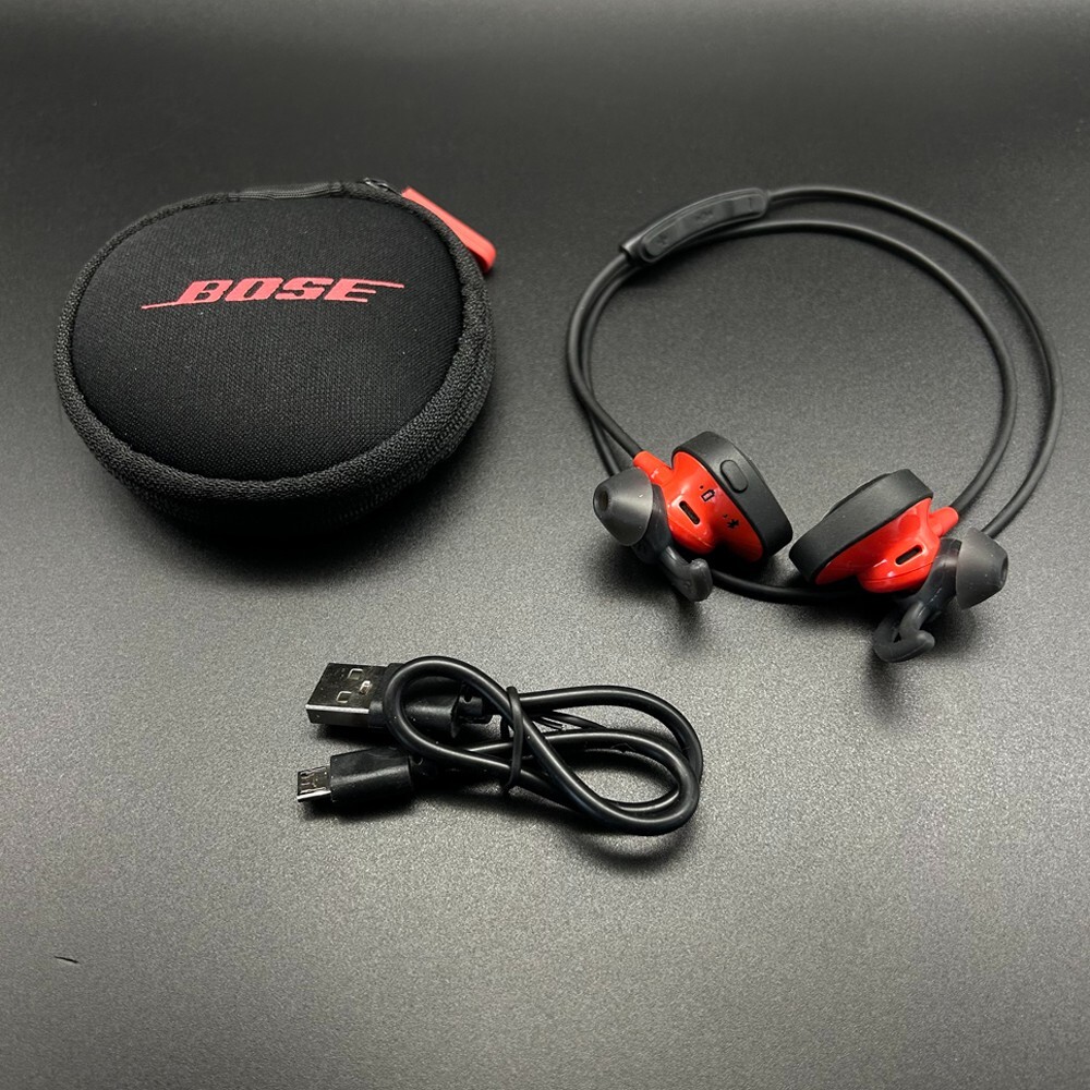 Bose SoundSport Pulse Heart Rate Monitor Wireless Bluetooth Headphones -Red