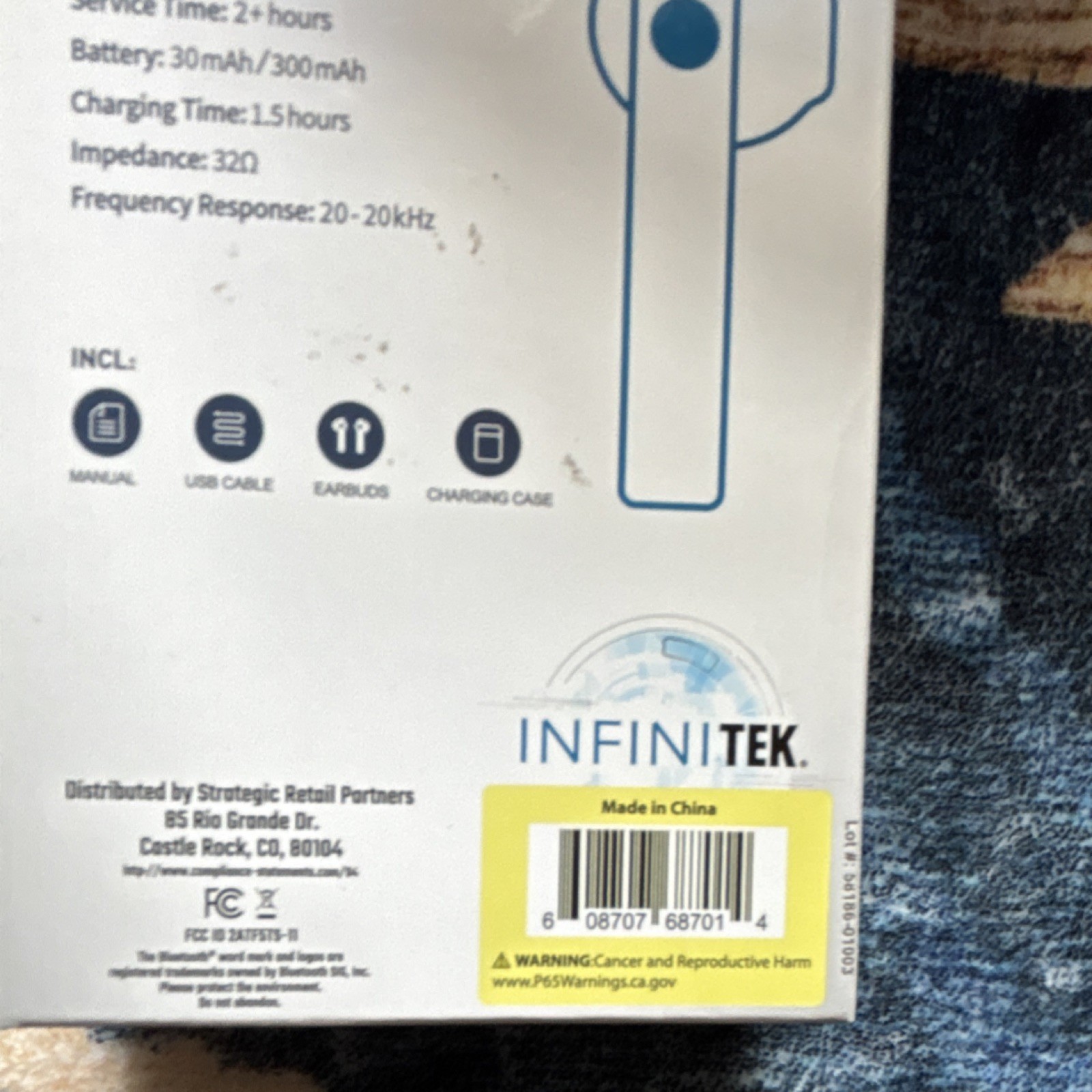 INFINITEK True Wireless Earbuds Black Bluetooth In-Ear Double 20-20kHz 32Ω