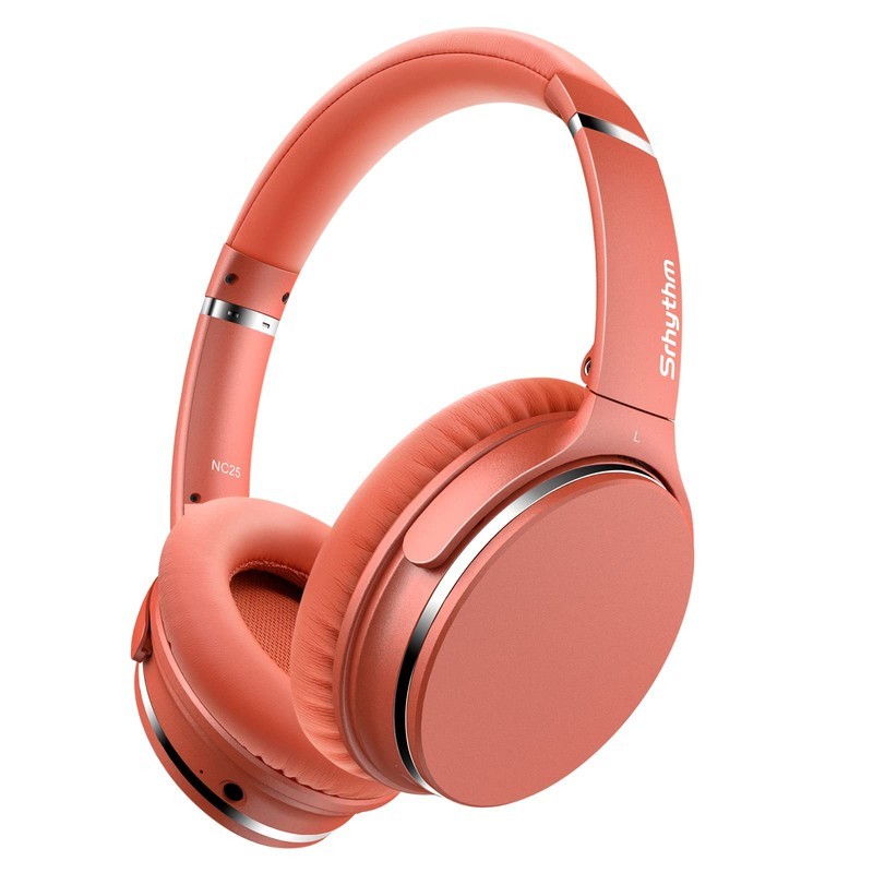 Srhythm NiceComfort 25 (NC25) Foldable lightweigt BT ANC Headphones Coral Orange