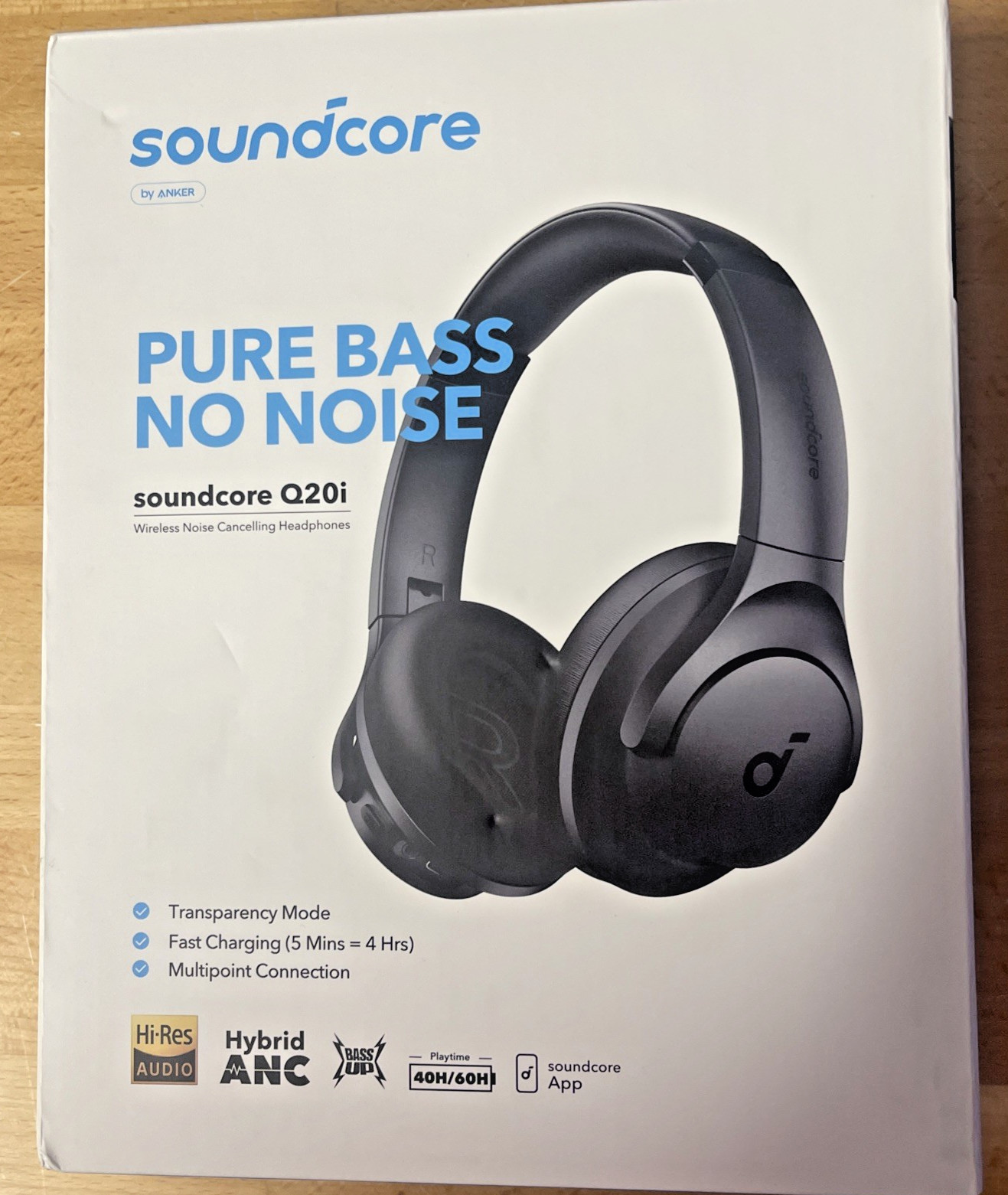 Soundcore by Anker Q20i Hybrid Active Noise Cancelling Headphones, Big Bass