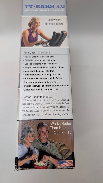 Vintage TV EARS 3.0 VOICE CLARIFYING TV Television HEADSET Never Used Wireless