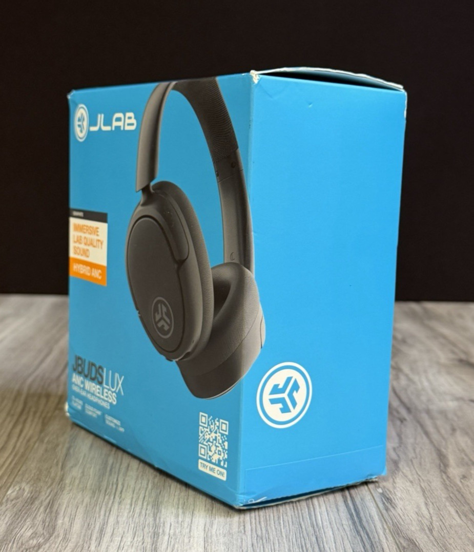 JLab JBuds Lux ANC Wireless Headphones Graphite Gray Chevron Logo Open Box NEW