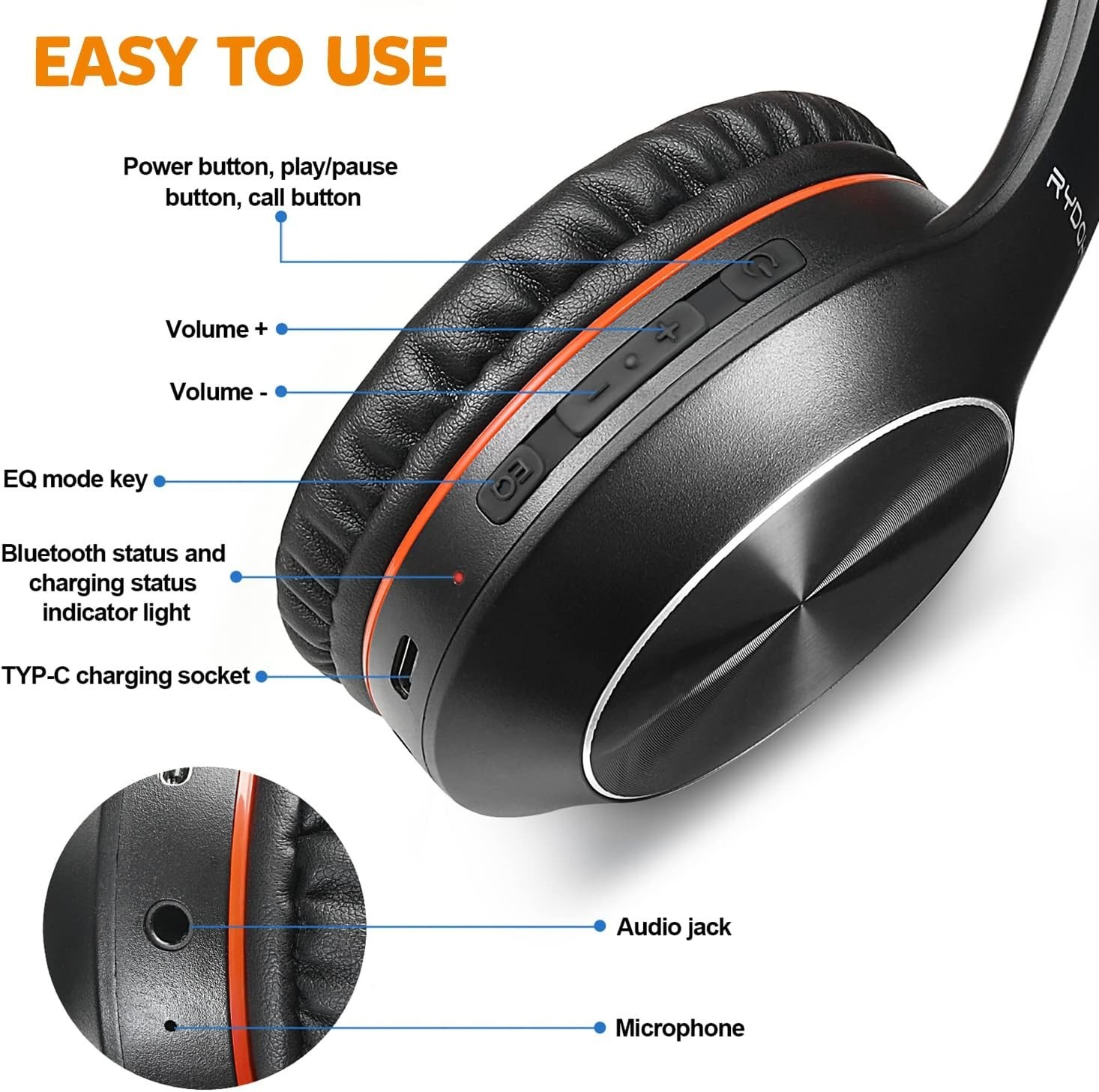 Over Ear Bluetooth Headphones with 68 Hours Playtime and Sound Isolation