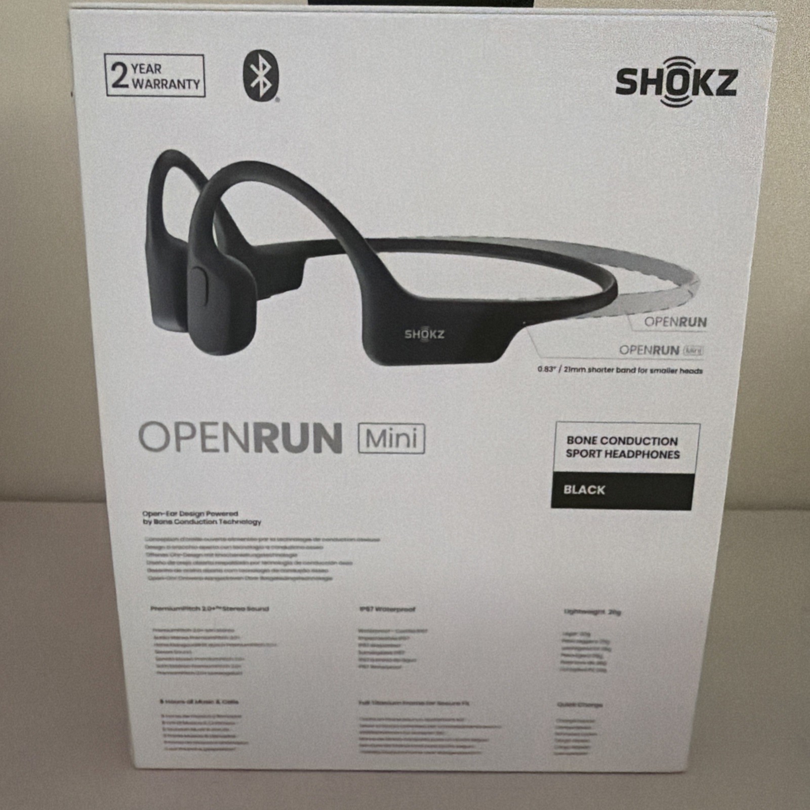 Shokz OpenRun Mini Wireless Bone Conduction Headphones – Black (S803BK)