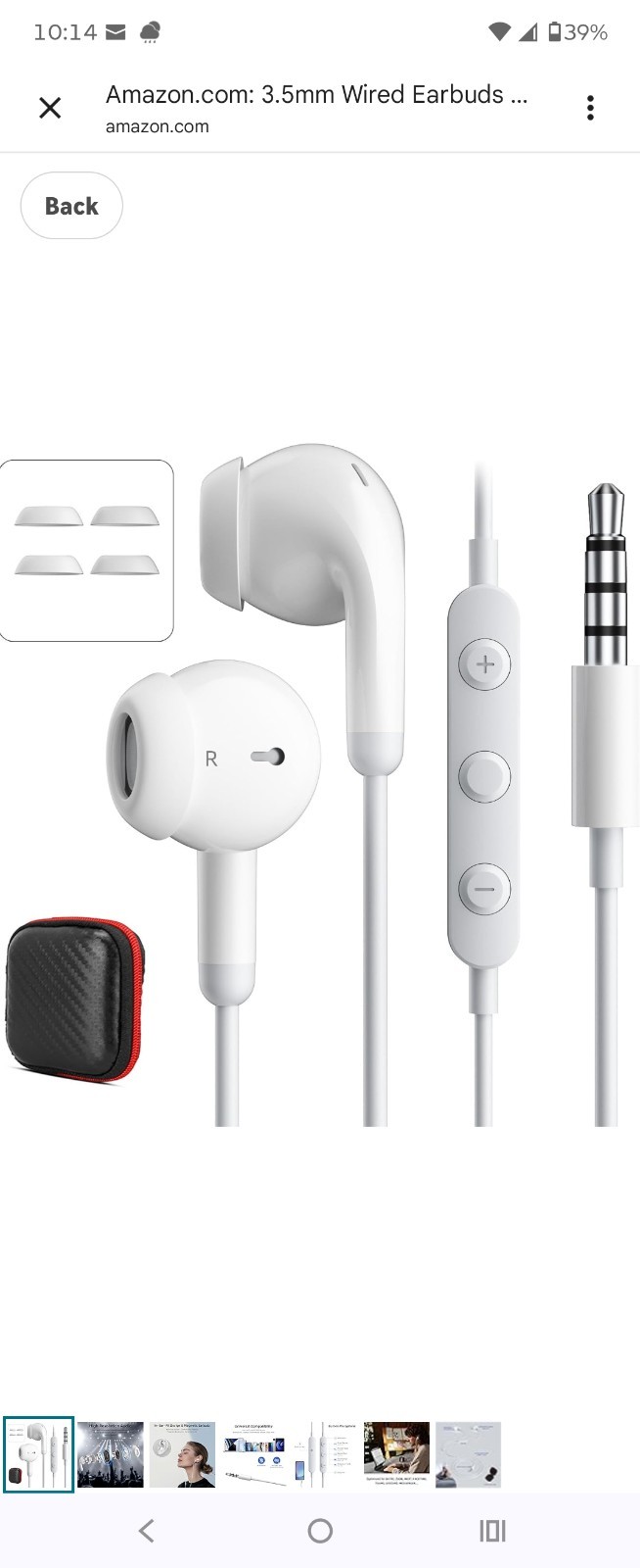 Galaxy In-Ear Earbuds | 3.5mm Jack | Built-in Mic | Volume Control | White