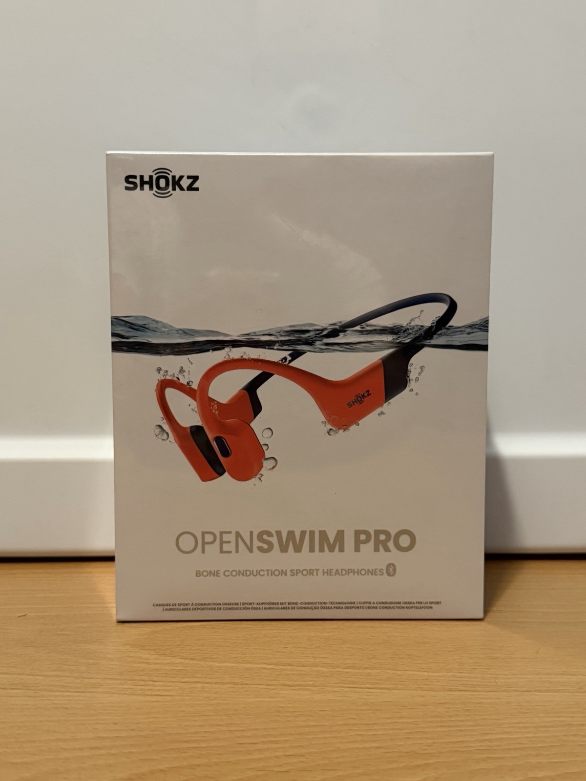 New Shokz OpenSwim Pro Bone Conduction Sport Headphones RED, Bluetooth + 32GB