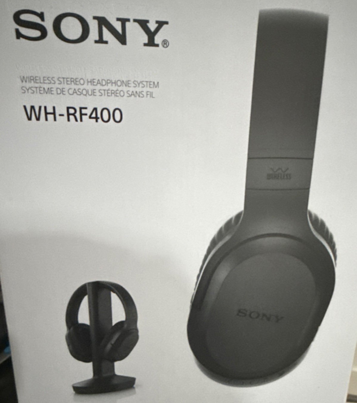 Sony WH-RF400 Wireless RF Headband Headphones Black Over-Ear Stereo System