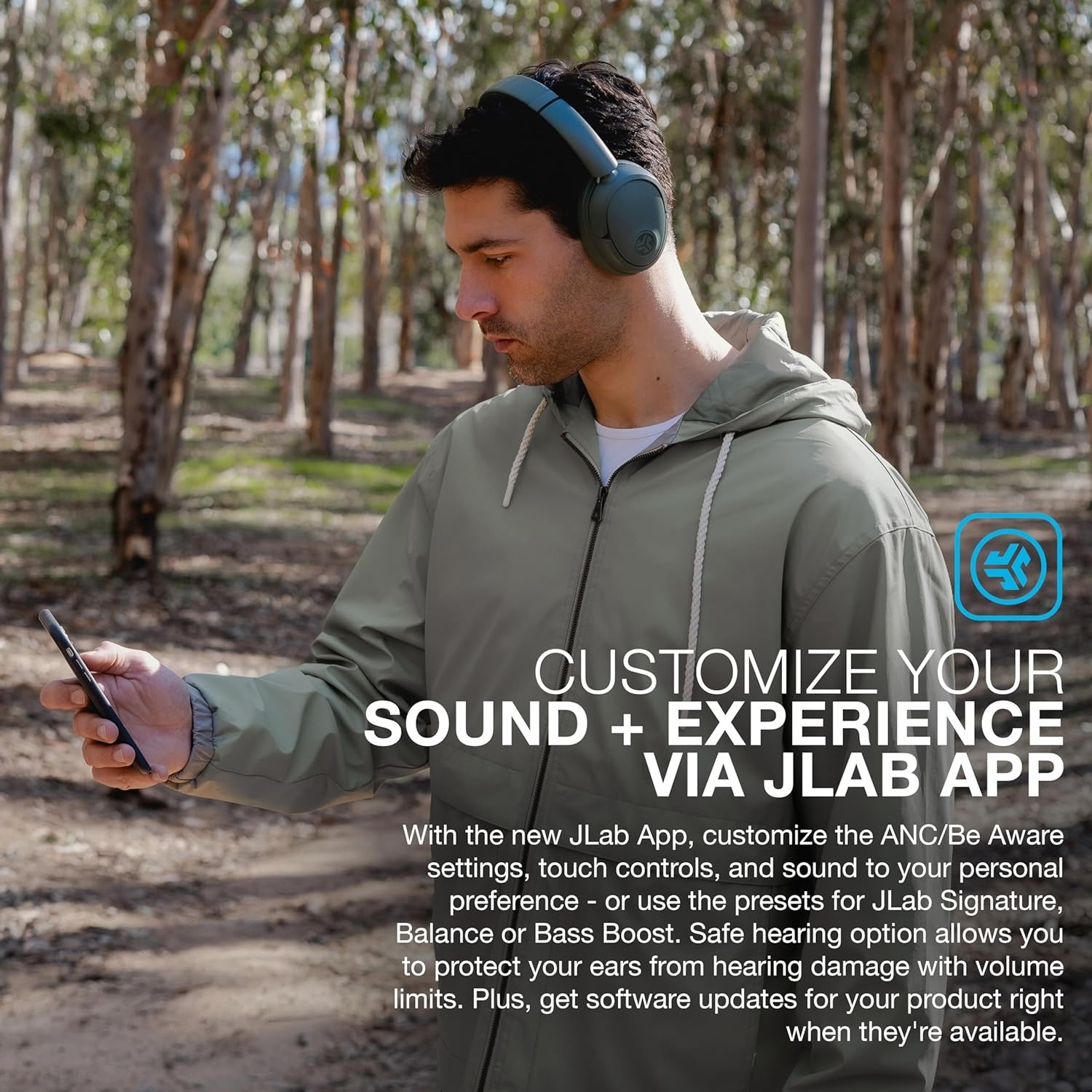 JBuds Lux ANC, Over Ear Headphones, Active Noise Cancelling, Bluetooth, Spati…