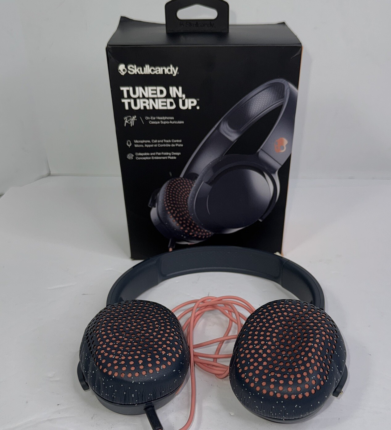 Skullcandy Riff On Ear Headphones with Mic And Track Control Blue/Sunset