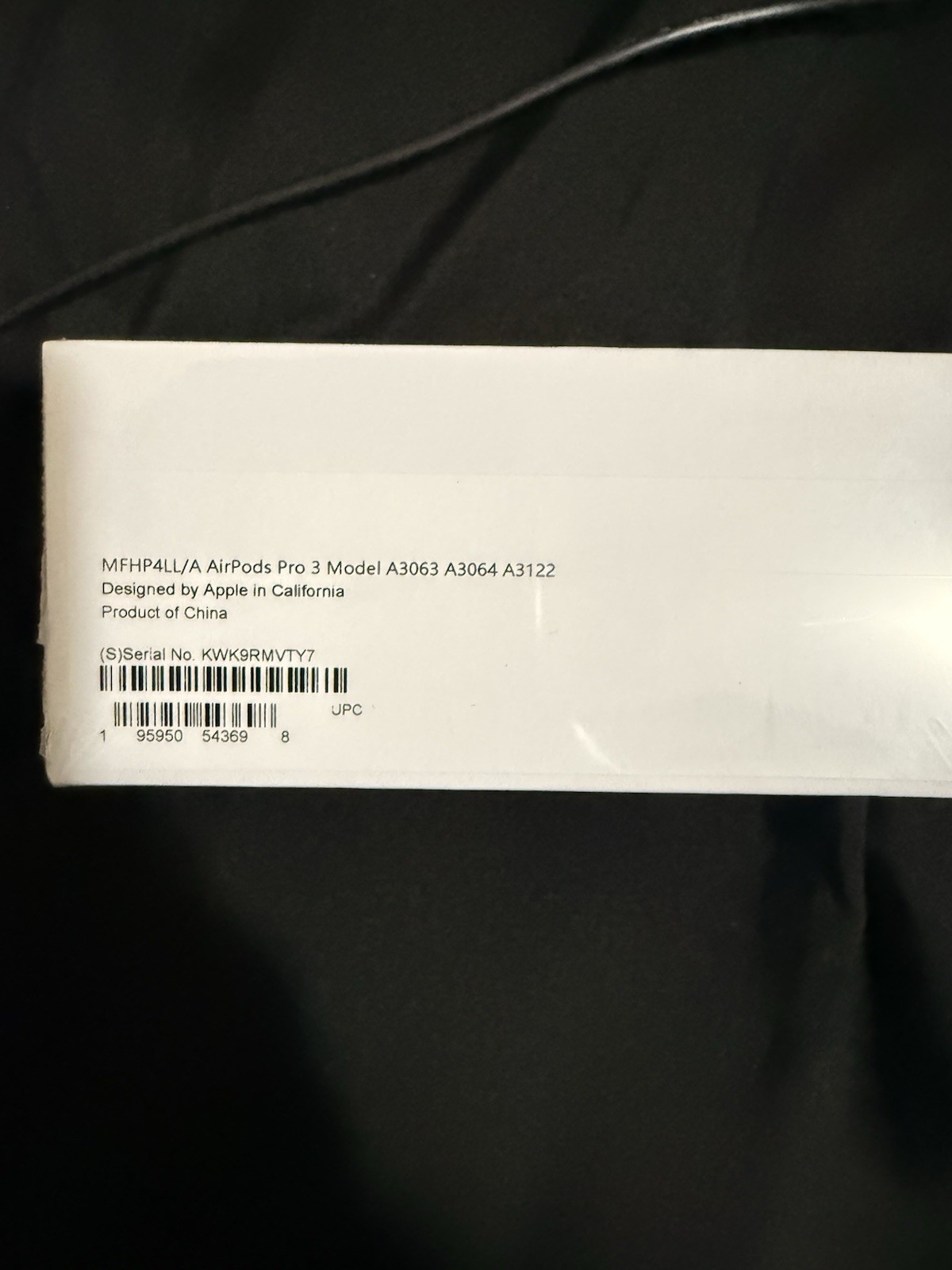 Apple AirPods Pro 3 Wireless In-Ear Earbuds with Charging Case, White