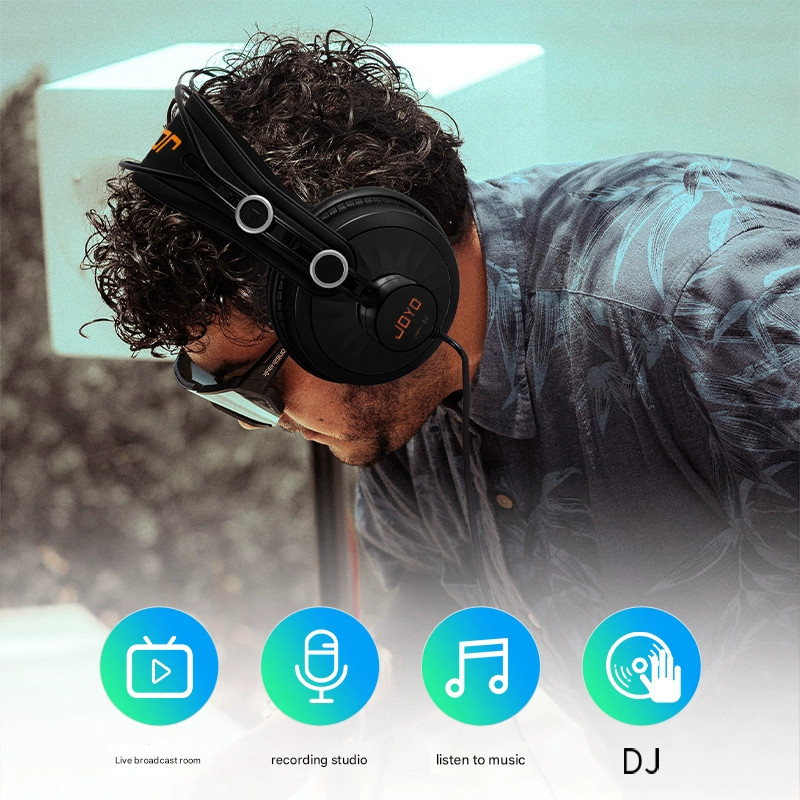 JOYO JMH-02 Wired Live Streaming Monitor Headphones for Musical Instruments（OP）