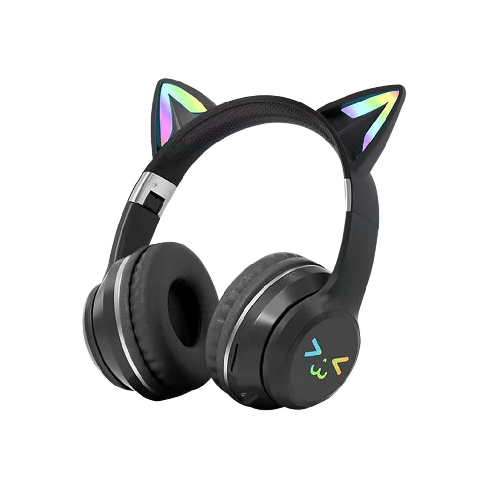 Cute Cat Ear RGB Shaded Wireless Headphones Bluetooth Earphones with