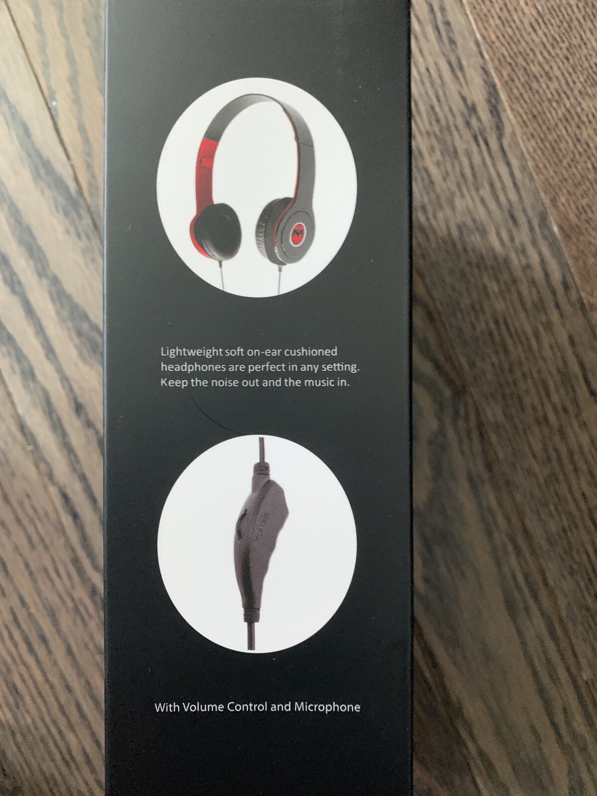 Headphones Bacardi Black/Red Stereo Volume Control and Microphone 1 Box 30 Units
