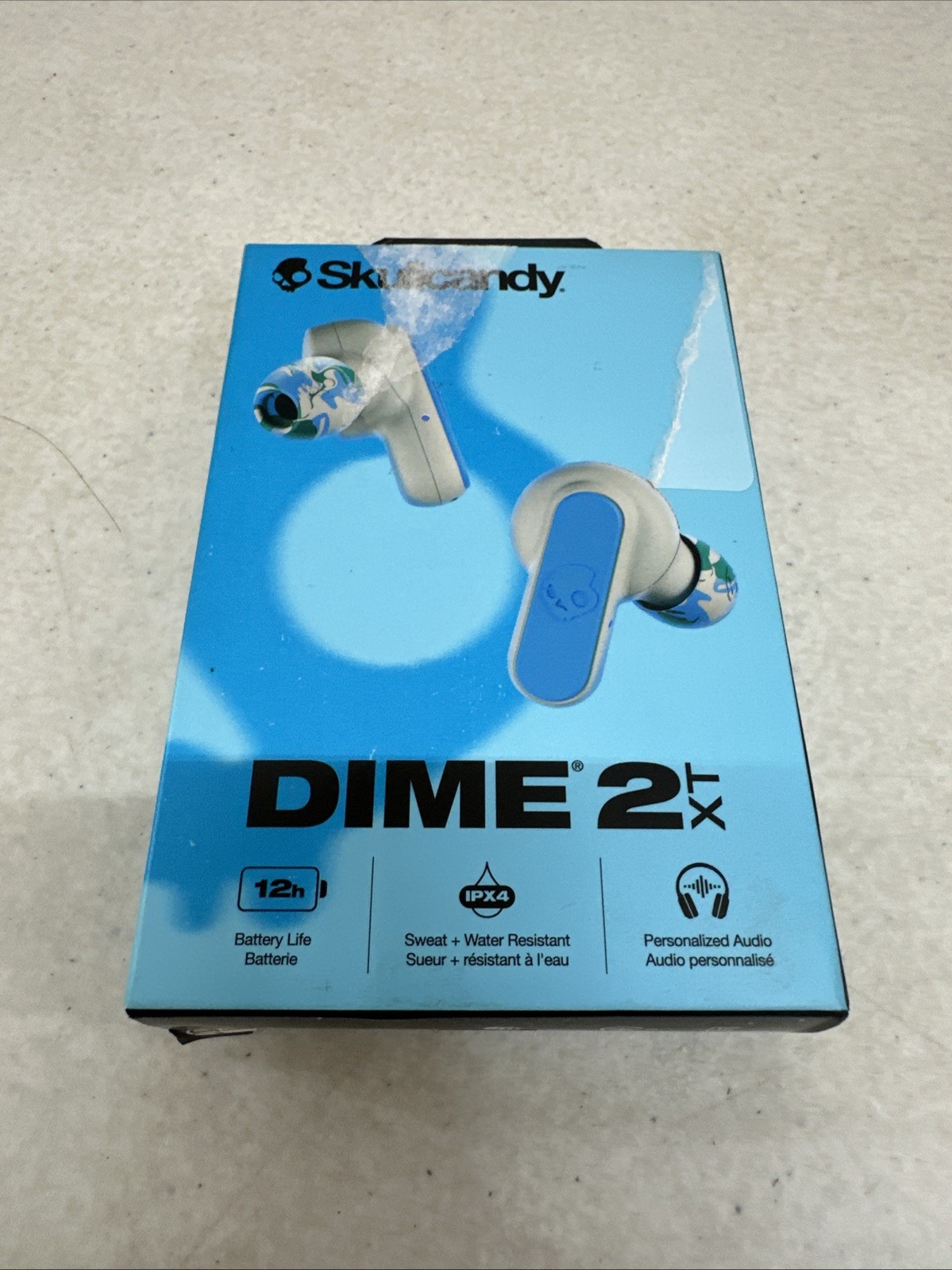 Skullcandy DIME XT2 True Earbuds – Light Blue Gray Brand New
