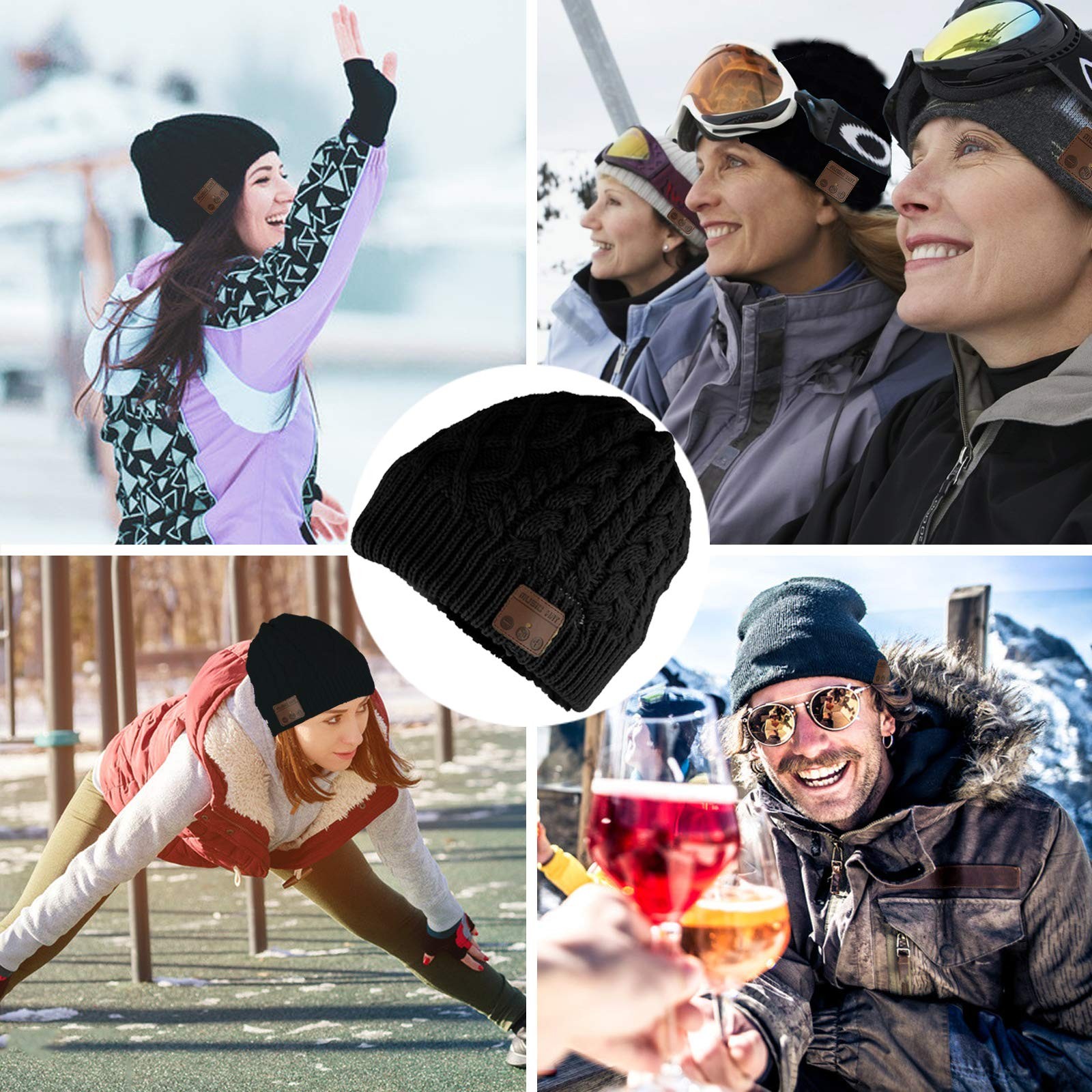 Wireless Music Hat Beanie for Men Women Wireless Headset Headphones Audio Boy…