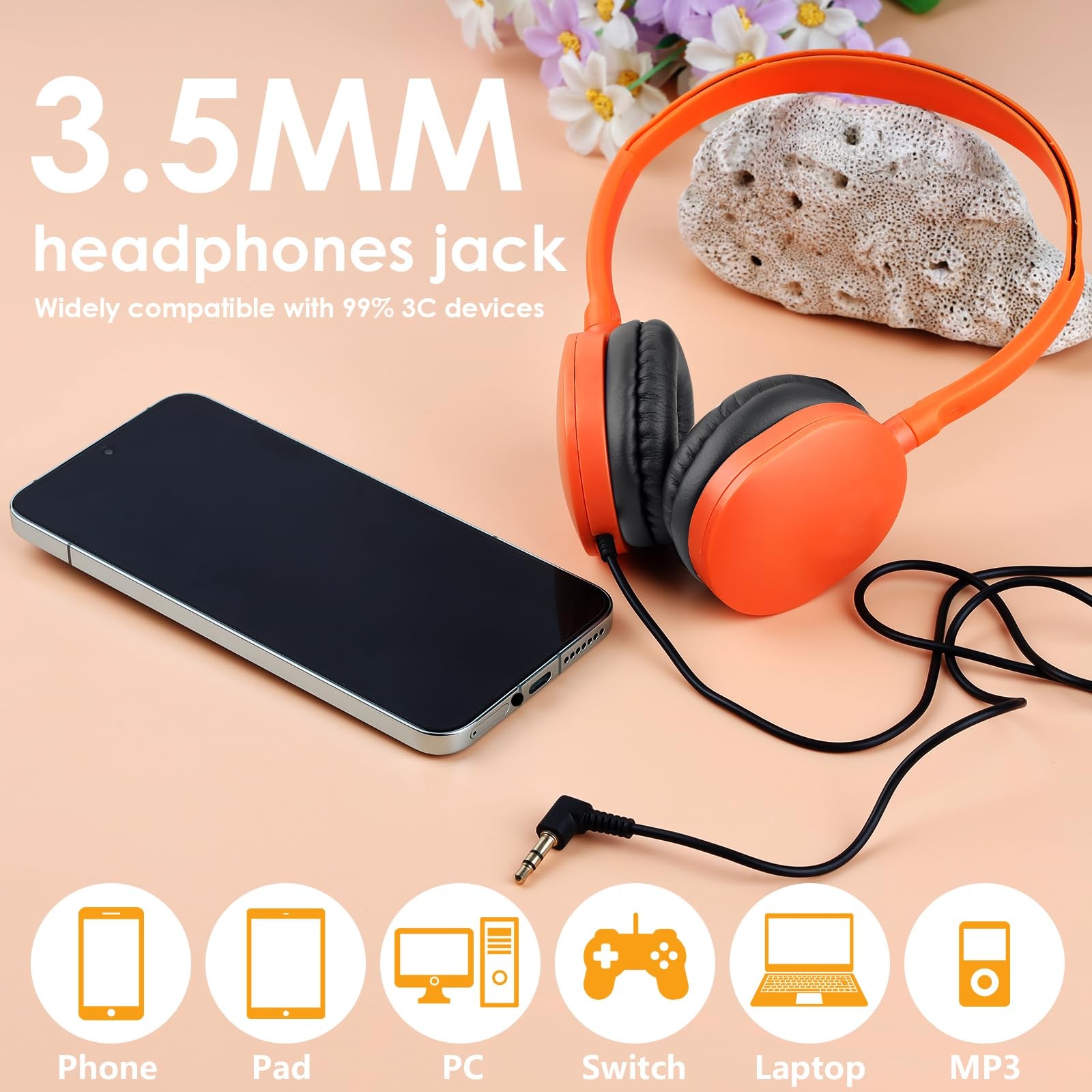 TJZXGUI Bulk Classroom Headphones for Students Kids School 10 Pack Wholesale