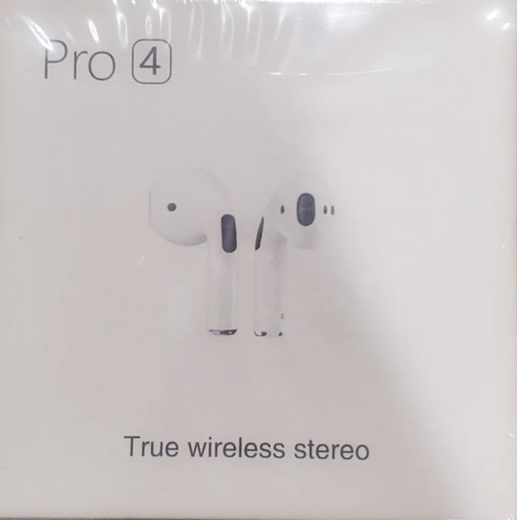 White Pro 4 TWS True Wireless Stereo 2.4 GHZ earbuds W/Charging Case 120hrs