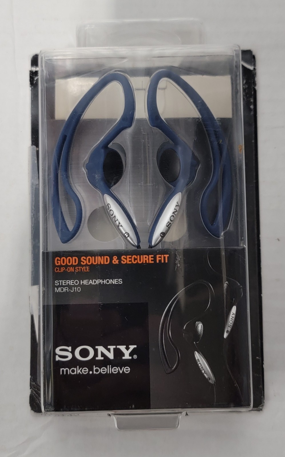 Vintage 2001 Sony MDR-J10 Vertical In Ear Clip On Headphones Blue