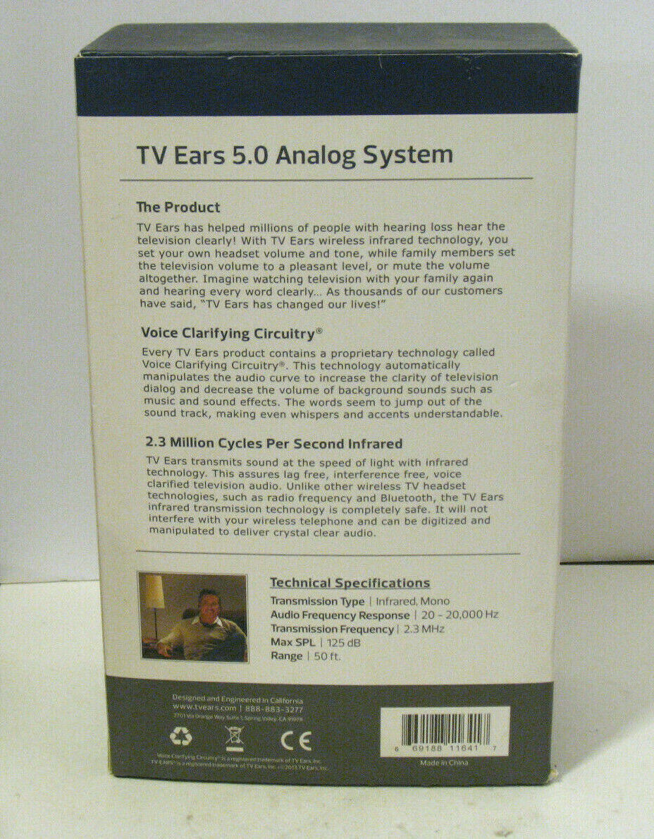 TV EARS 5.0 Analog Wireless Voice Clarifying Headset System 11641.