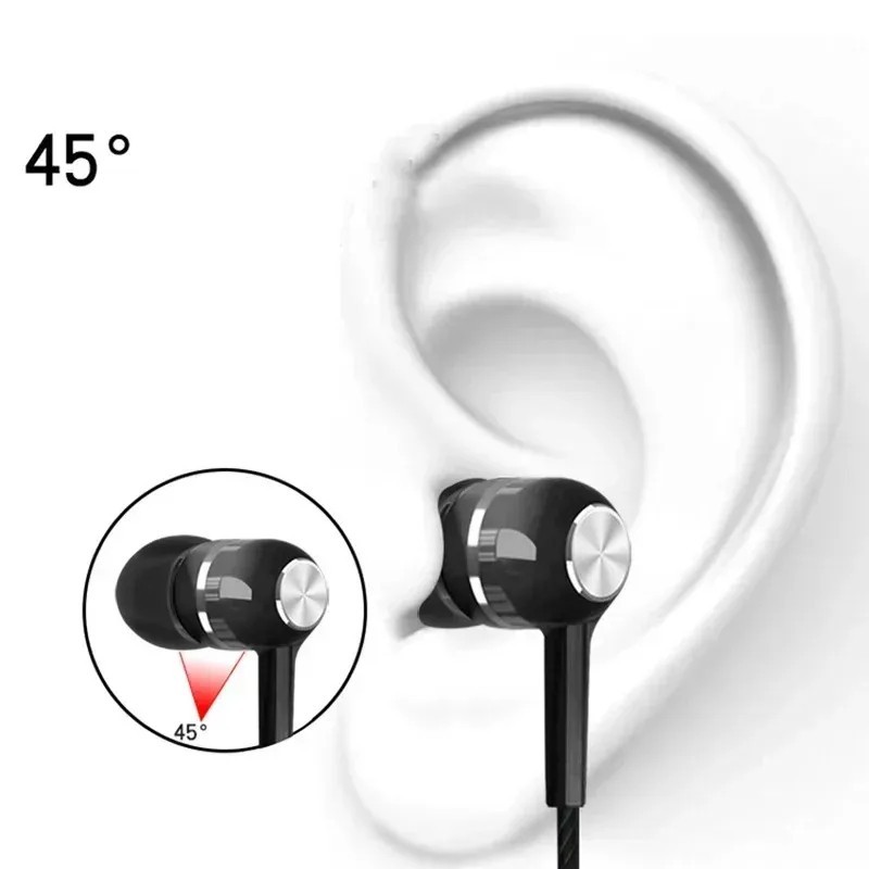 3.5mm Wired Earphones with Mic Stereo Bass Headphones In Ear Headset Control