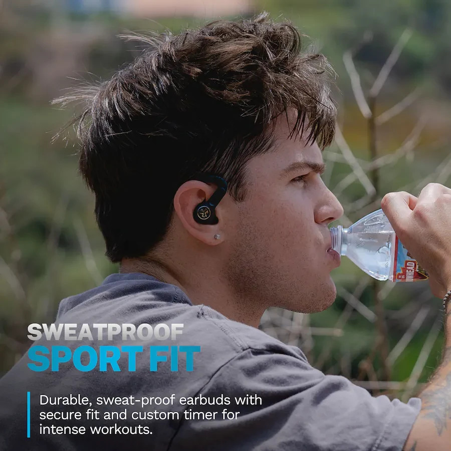 JLab Epic Air Sport ANC 3 Active Noise Canceling Wireless Bluetooth Earbuds