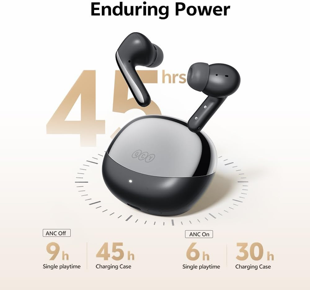 Melobuds N60 Active Noise Cancelling Wireless Earbuds, 56Db ANC Ear Buds with 6-