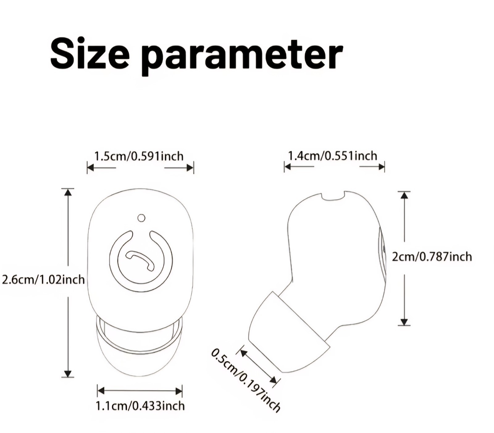 Wireless sports earphone, | Long battery life, Compact, Music, Calls, Gym, Work.