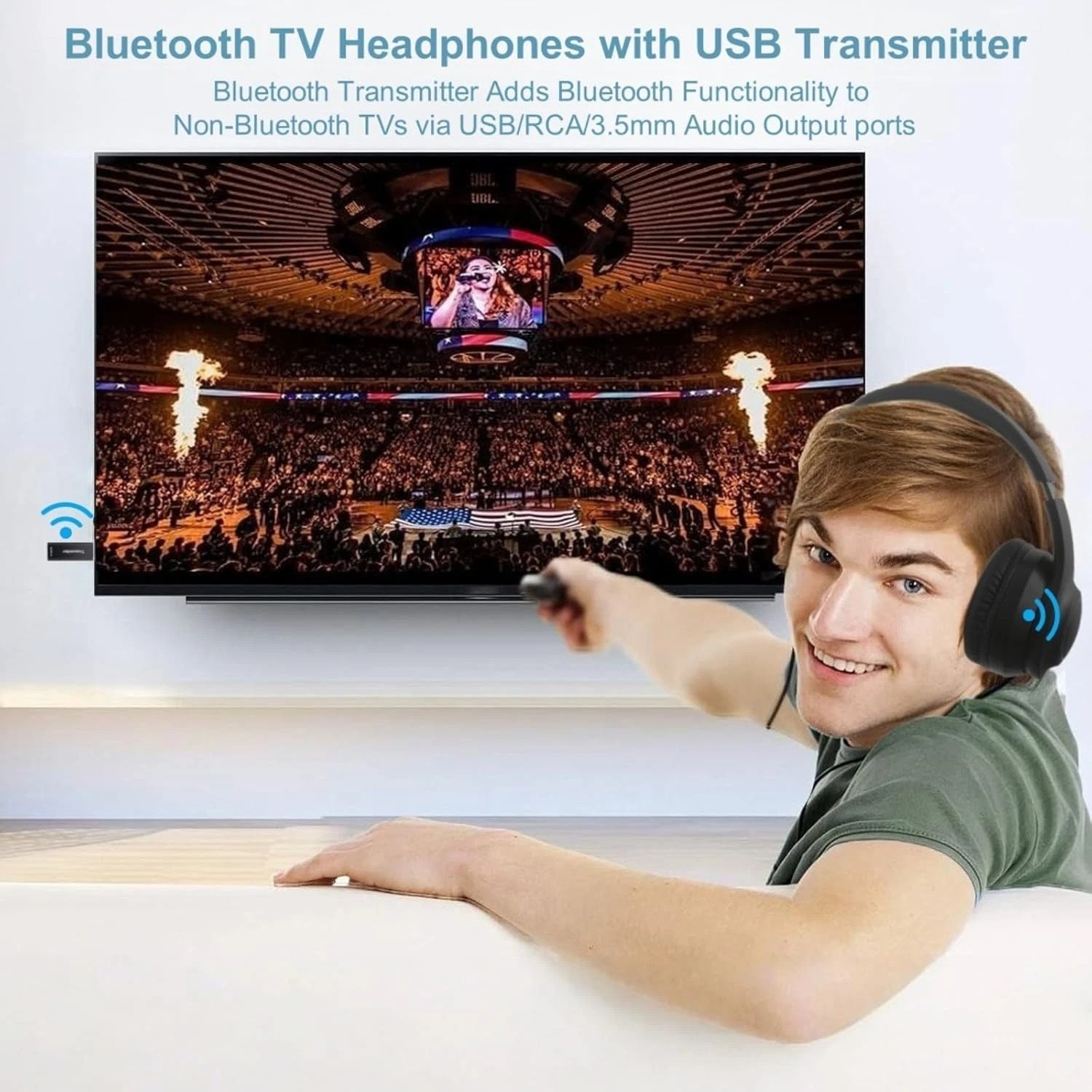 Wireless Over-Ear TV Headphones for Seniors with ANC, Bluetooth 5.3 & 3-in-1 …