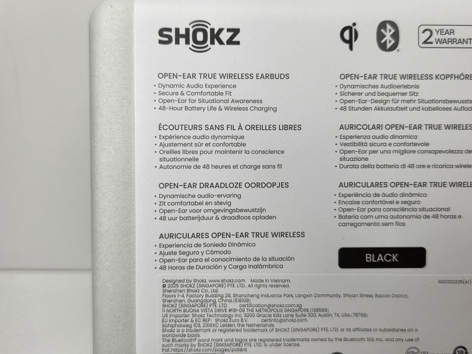 New Shokz OpenFit 2+ Plus Open Ear True Wireless Earbuds – Black – T921