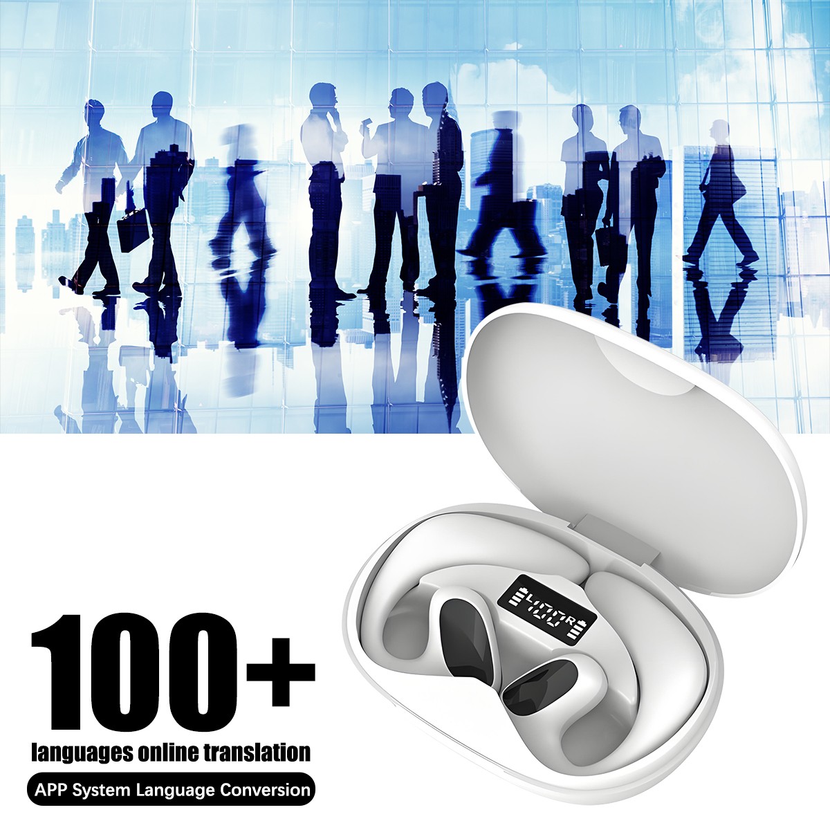 New Smart VoiceTranslator Earbuds 155+Languages Real Time Translator Earbuds US~