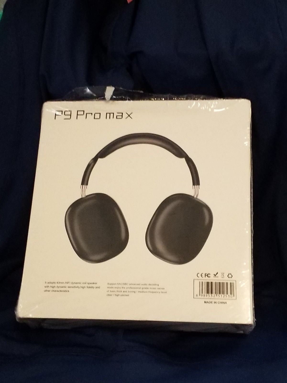 P9 Pro Max Wireless Bluetooth Over-Ear Headphones Black New Sealed