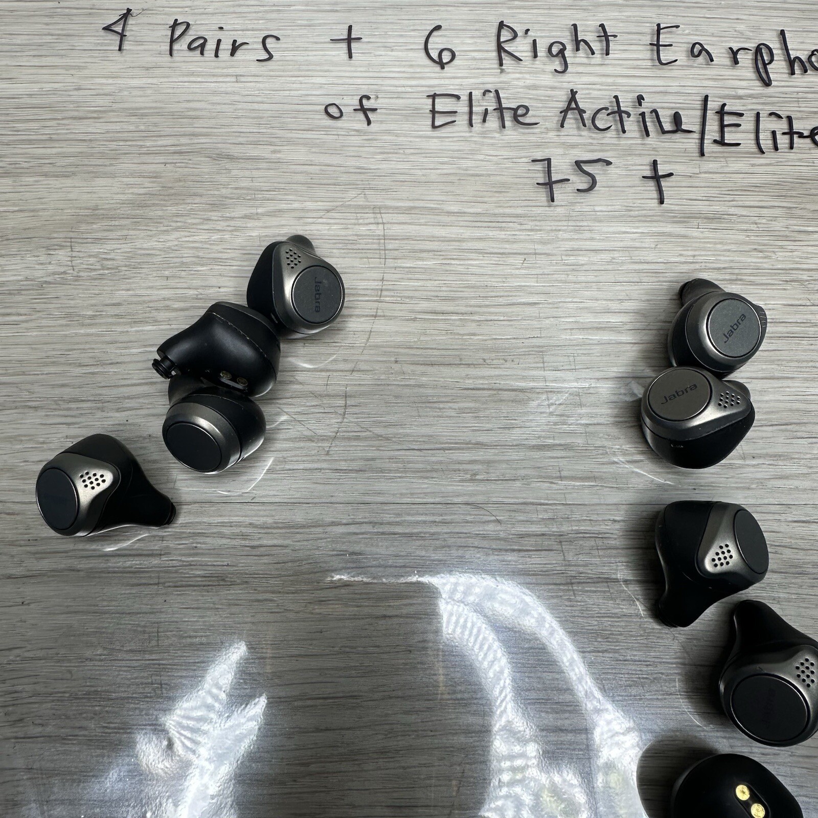 Lot of 4 Pairs + 6 Right Jabra Elite Active/ Elite 75t Wireless Earbuds Untested