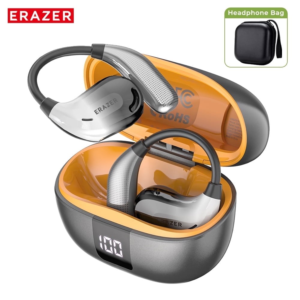 ERAZER XT66PRO Wireless Earbuds Bluetooth Headset Headphone Silver+Gray+Earbag