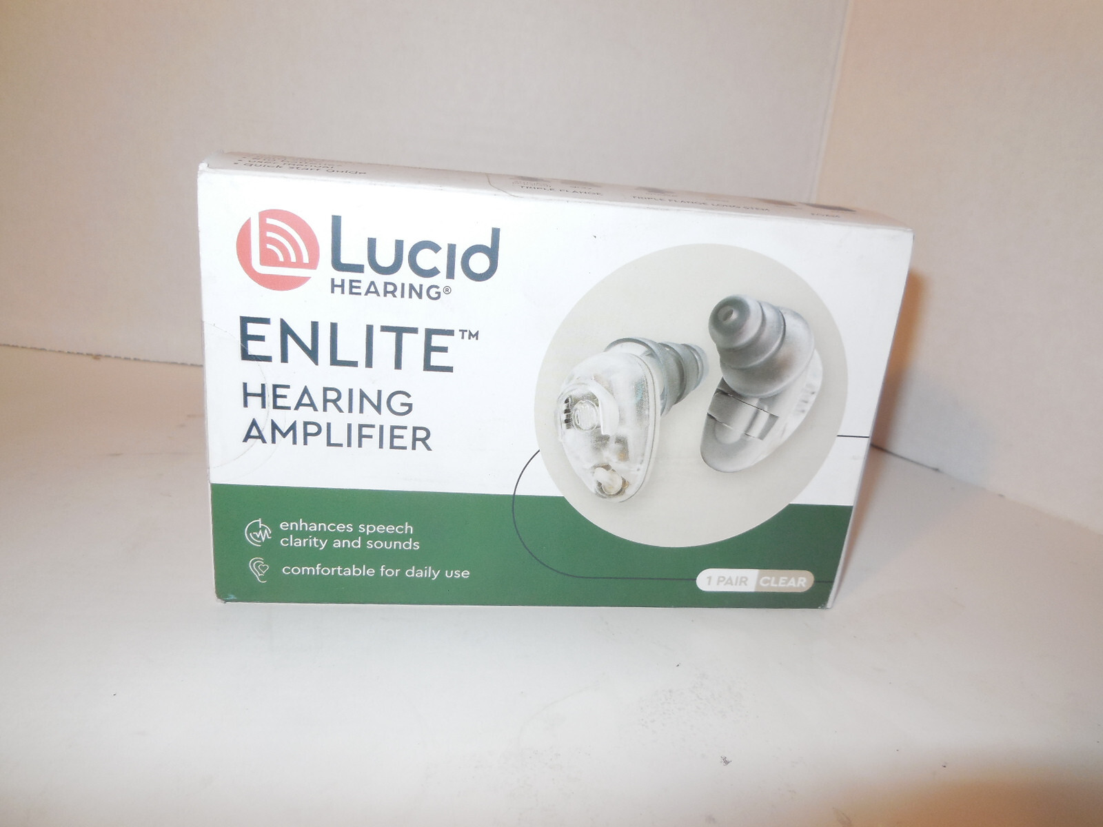 New Lucid Hearing Enlite OTC Hearing Aids Black 10039 Hearing Amplifier Clear