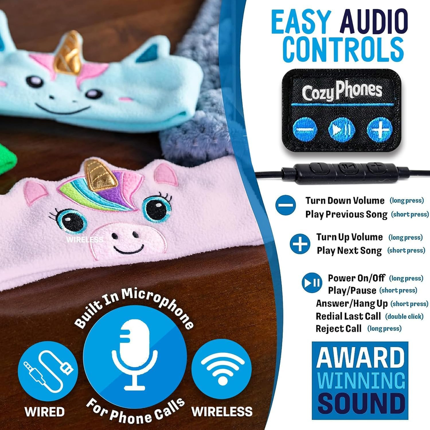 Toddler Headphones Wireless, Kids Bluetooth Earphones, Safe Volume – Wired Schoo