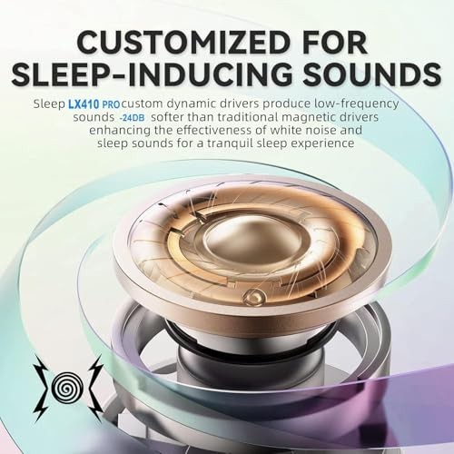 Sleep Earbuds for Side Sleepers Wireless Noise Cancelling Bluetooth 5.3 Gold
