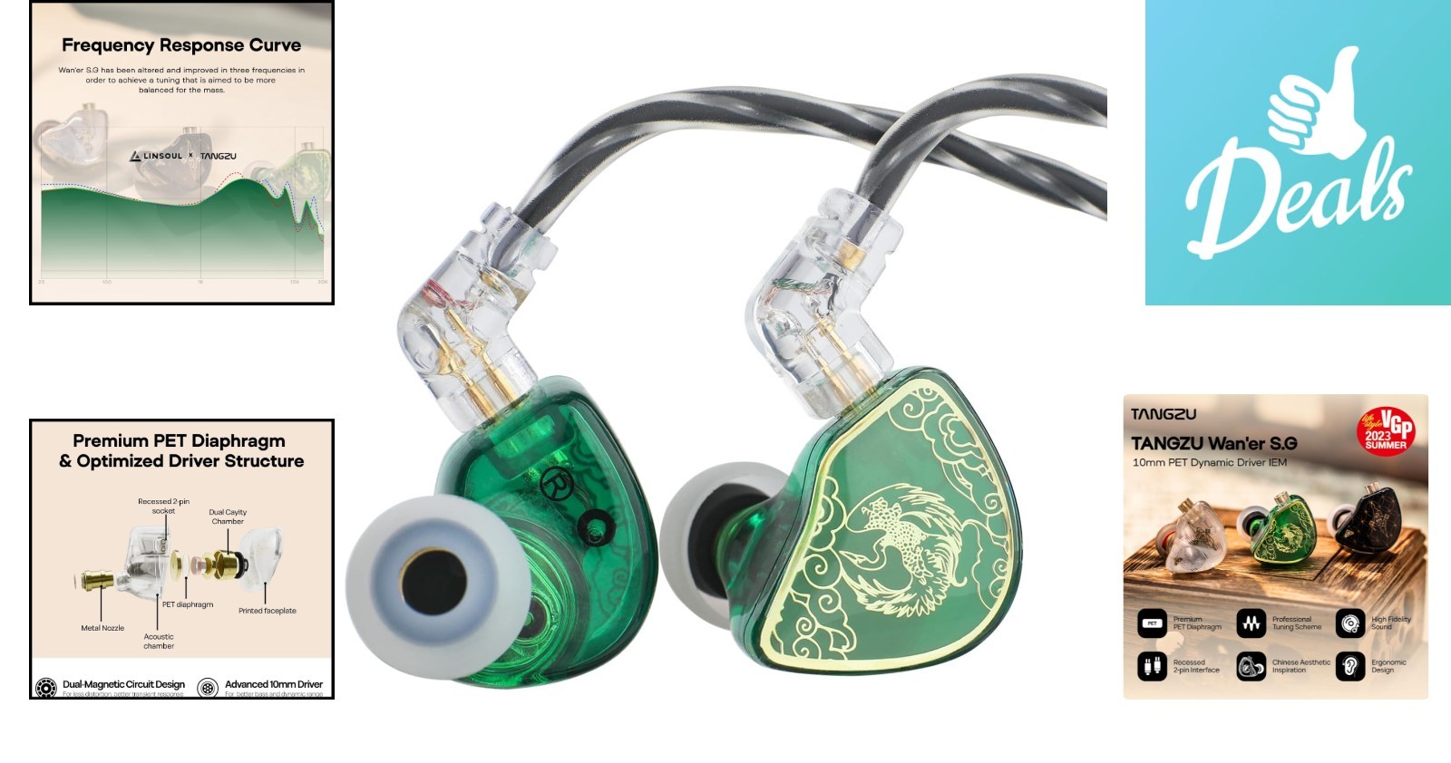Ergonomic Wan’er S.G IEM Earphones – Dynamic 10mm Driver, Mic & Detachable Cable