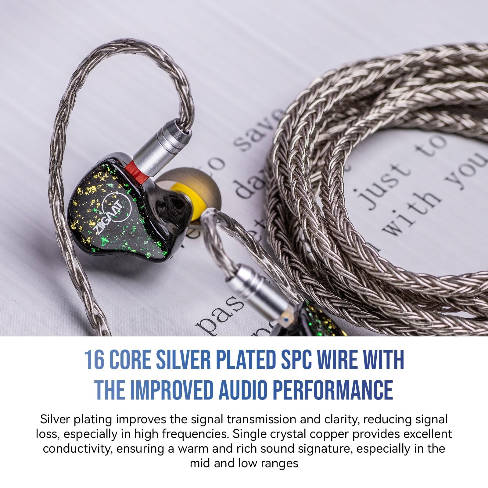 2m Silver Plated 16 Core IEM Earbud Cable – High-Quality In-Ear Monitor Wire