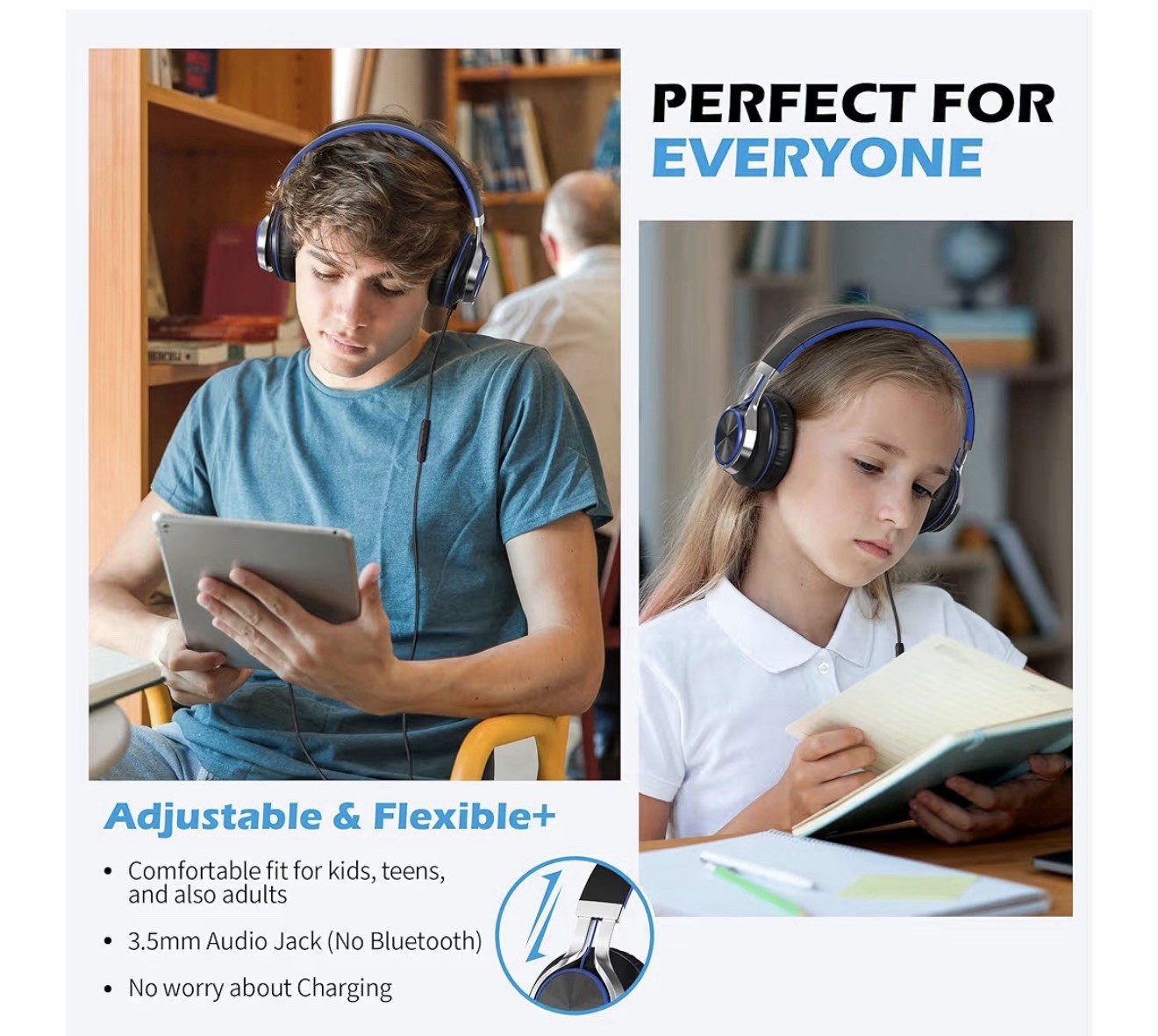 AILIHEN C8 Kids Headphones Wired On-Ear Headphones with Microphone & Volume Con