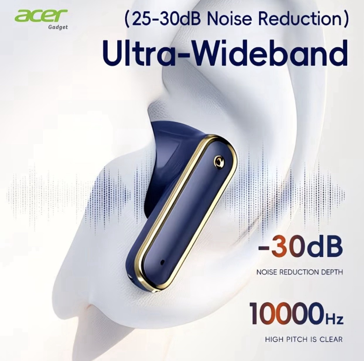 NEW 2026** Acer Wireless In-Ear Earbuds, Noise Reduction, Dual-Mic, HiFi, Type-C