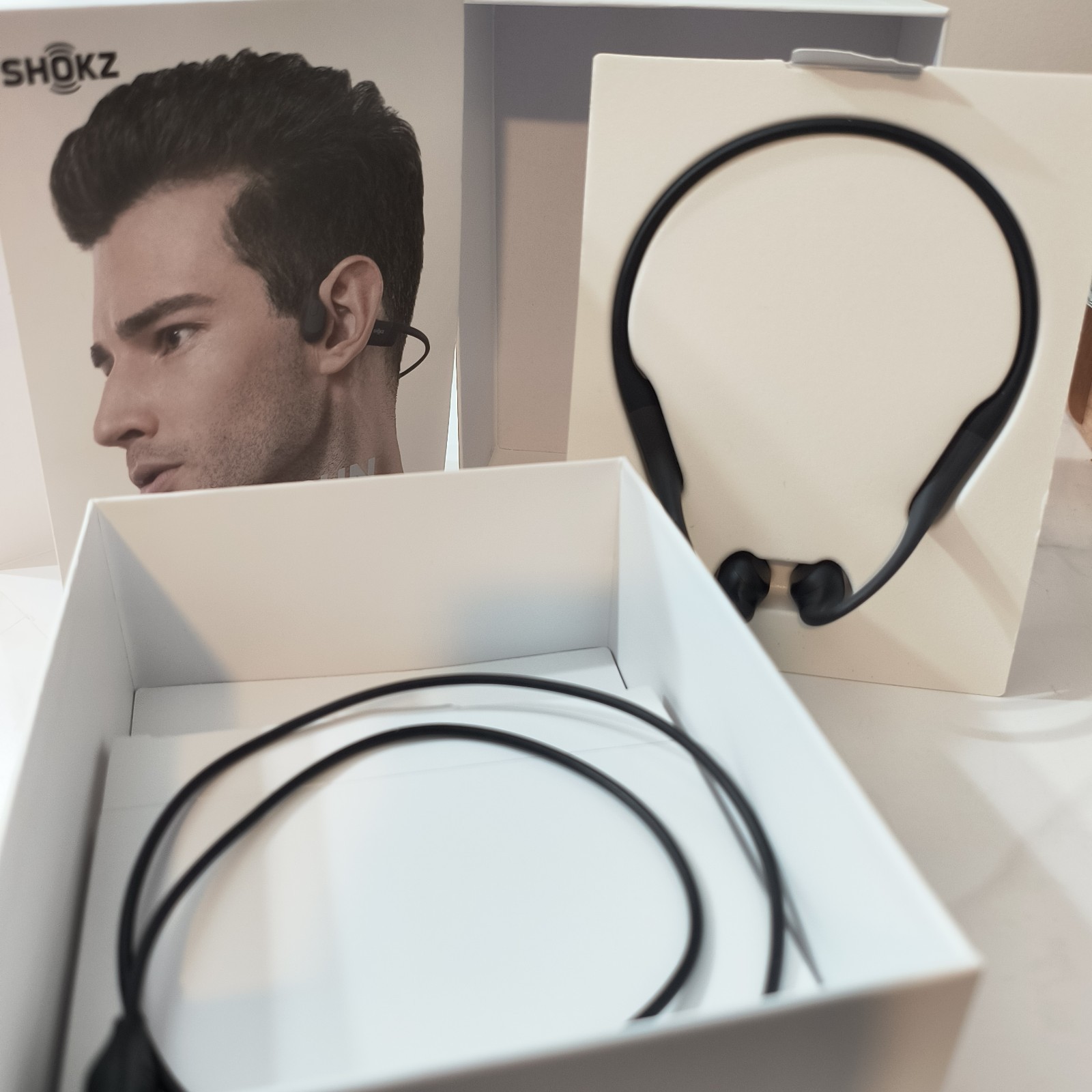 Open Box Shokz OpenRun Bone Conduction Sport Headphones Black Bluetooth